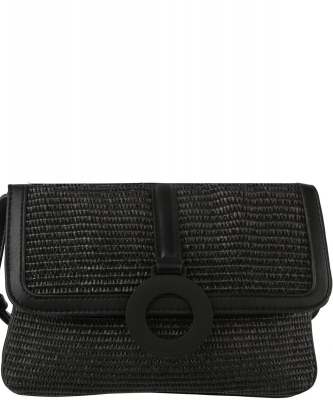 Flap Straw Vacation Crossbody Bag CJF135 BLACK